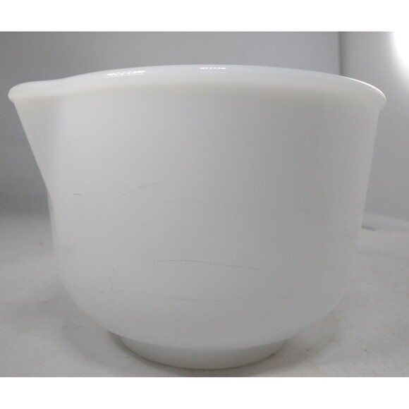 VTG GLASSBAKE MADE for SUNBEAM 6.5" WHITE GLASS MIXING BOWL # 13 - Picture 7 of 16